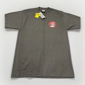 Market Studios Racing Men's M Gray Knit Graphic Logo Crew Neck T-Shirt